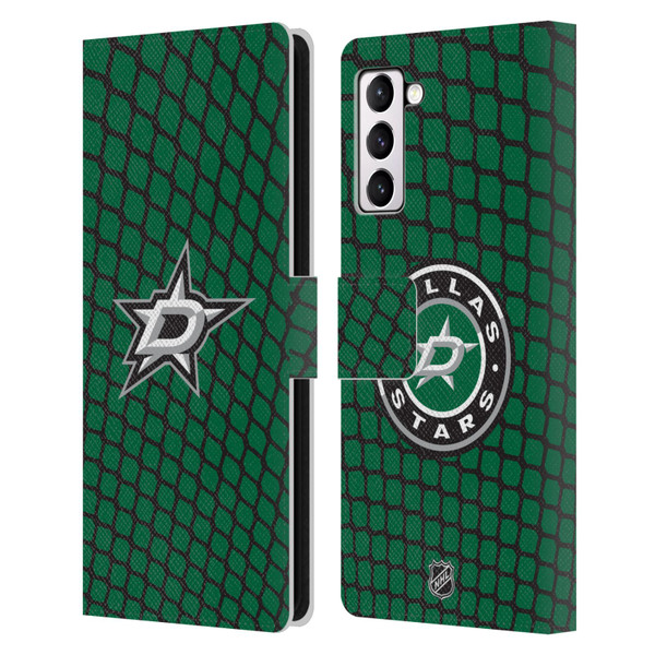 NHL Dallas Stars Net Pattern Leather Book Wallet Case Cover For Samsung Galaxy S21+ 5G