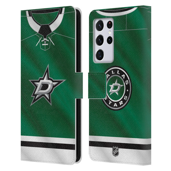 NHL Dallas Stars Jersey Leather Book Wallet Case Cover For Samsung Galaxy S21 Ultra 5G