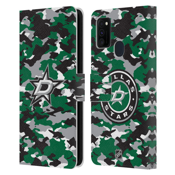 NHL Dallas Stars Camouflage Leather Book Wallet Case Cover For Samsung Galaxy M30s (2019)/M21 (2020)