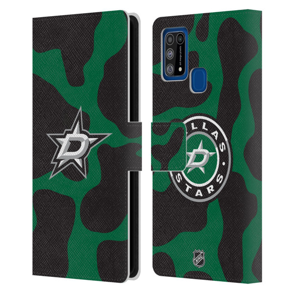 NHL Dallas Stars Cow Pattern Leather Book Wallet Case Cover For Samsung Galaxy M31 (2020)