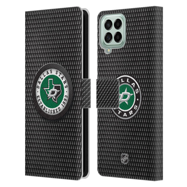 NHL Dallas Stars Puck Texture Leather Book Wallet Case Cover For Samsung Galaxy M33 (2022)