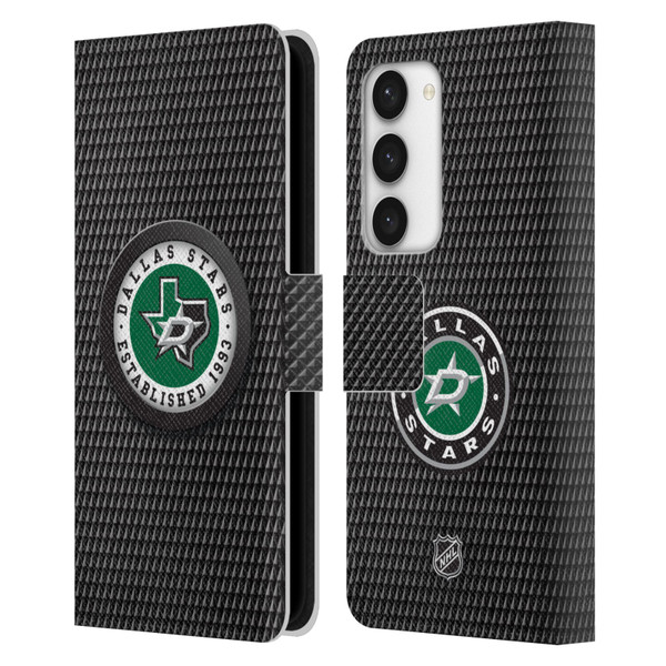 NHL Dallas Stars Puck Texture Leather Book Wallet Case Cover For Samsung Galaxy S23 5G