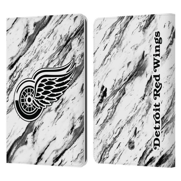 NHL Detroit Red Wings Marble Leather Book Wallet Case Cover For Amazon Kindle Paperwhite 1 / 2 / 3