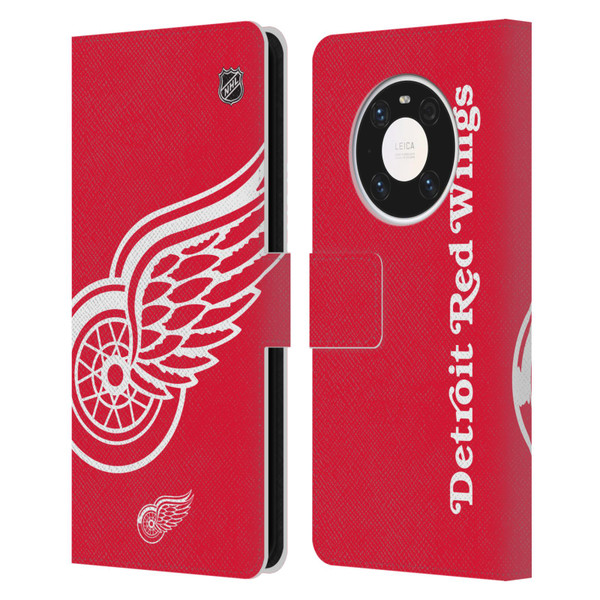 NHL Detroit Red Wings Oversized Leather Book Wallet Case Cover For Huawei Mate 40 Pro 5G