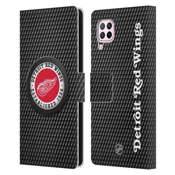 NHL Detroit Red Wings Puck Texture Leather Book Wallet Case Cover For Huawei Nova 6 SE / P40 Lite