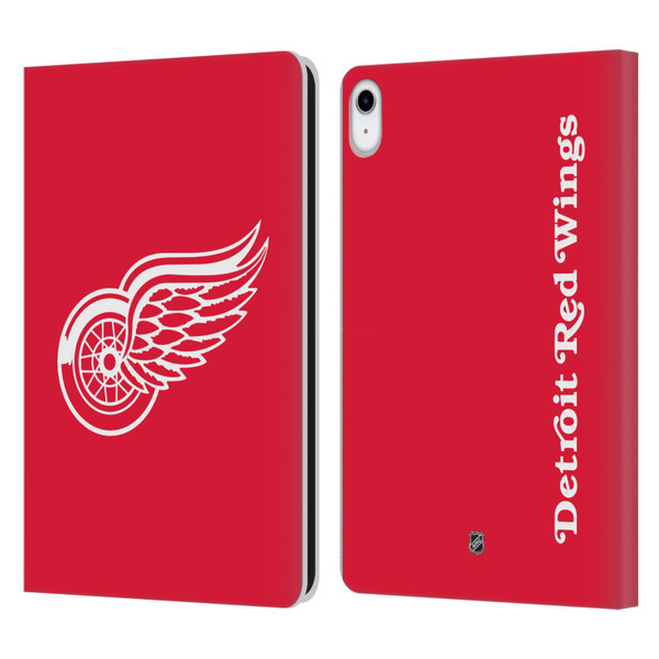 NHL Detroit Red Wings Plain Leather Book Wallet Case Cover For Apple iPad 10.9 (2022)