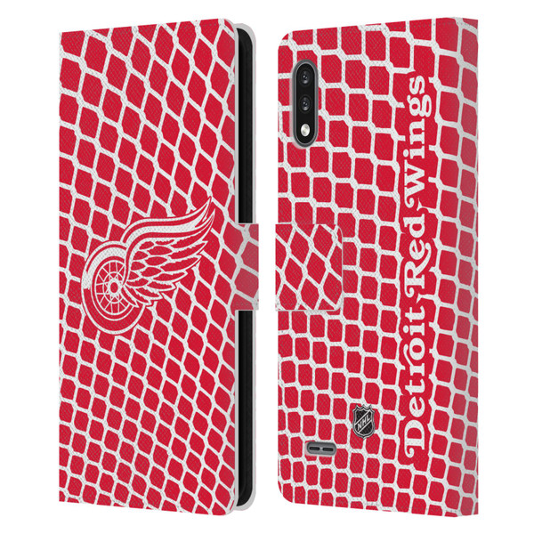 NHL Detroit Red Wings Net Pattern Leather Book Wallet Case Cover For LG K22