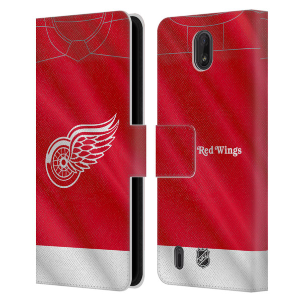 NHL Detroit Red Wings Jersey Leather Book Wallet Case Cover For Nokia C01 Plus/C1 2nd Edition