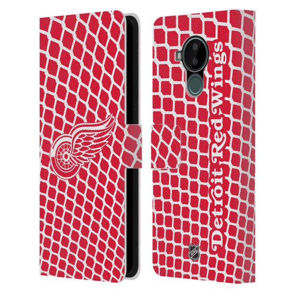 NHL Detroit Red Wings Net Pattern Leather Book Wallet Case Cover For Nokia C30