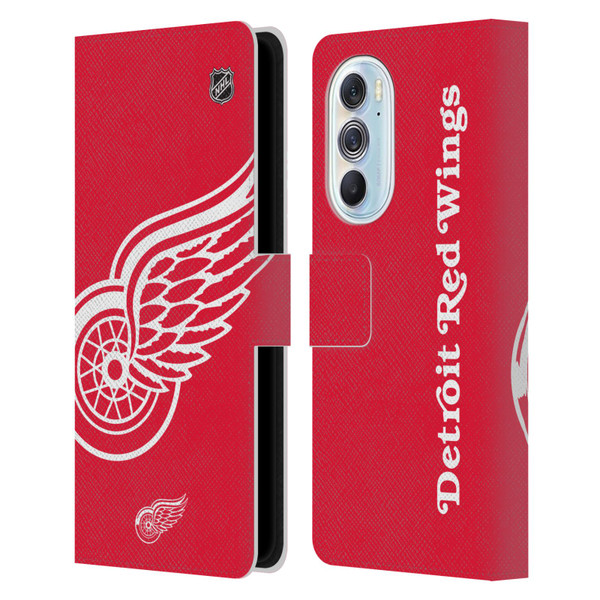 NHL Detroit Red Wings Oversized Leather Book Wallet Case Cover For Motorola Edge X30