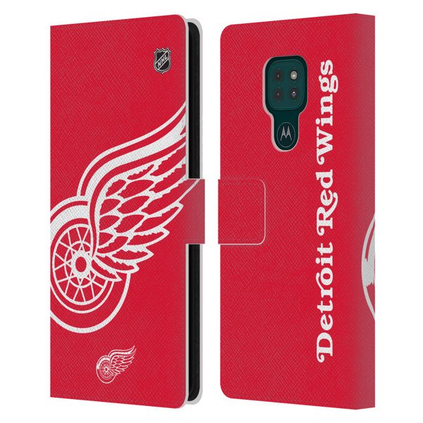 NHL Detroit Red Wings Oversized Leather Book Wallet Case Cover For Motorola Moto G9 Play