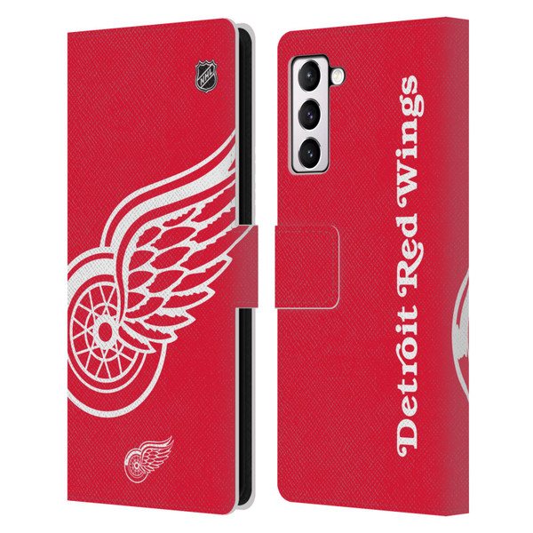 NHL Detroit Red Wings Oversized Leather Book Wallet Case Cover For Samsung Galaxy S21+ 5G