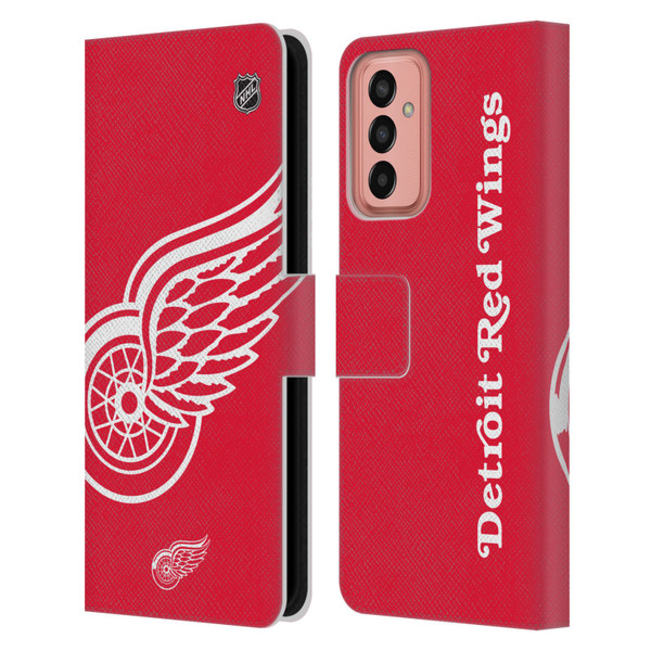 NHL Detroit Red Wings Oversized Leather Book Wallet Case Cover For Samsung Galaxy M13 (2022)