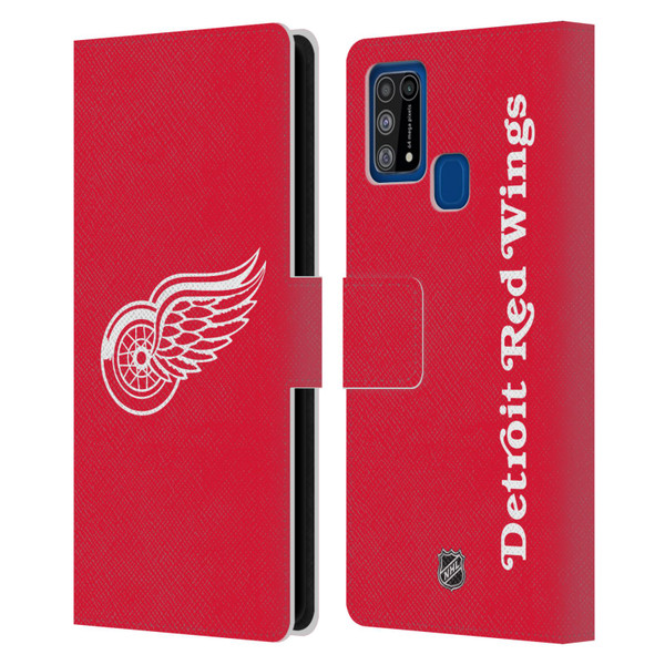NHL Detroit Red Wings Plain Leather Book Wallet Case Cover For Samsung Galaxy M31 (2020)