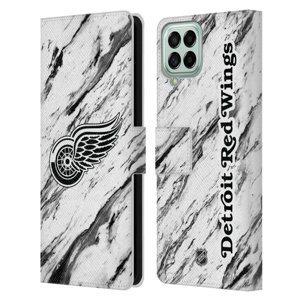 NHL Detroit Red Wings Marble Leather Book Wallet Case Cover For Samsung Galaxy M33 (2022)