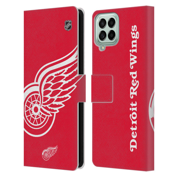 NHL Detroit Red Wings Oversized Leather Book Wallet Case Cover For Samsung Galaxy M33 (2022)