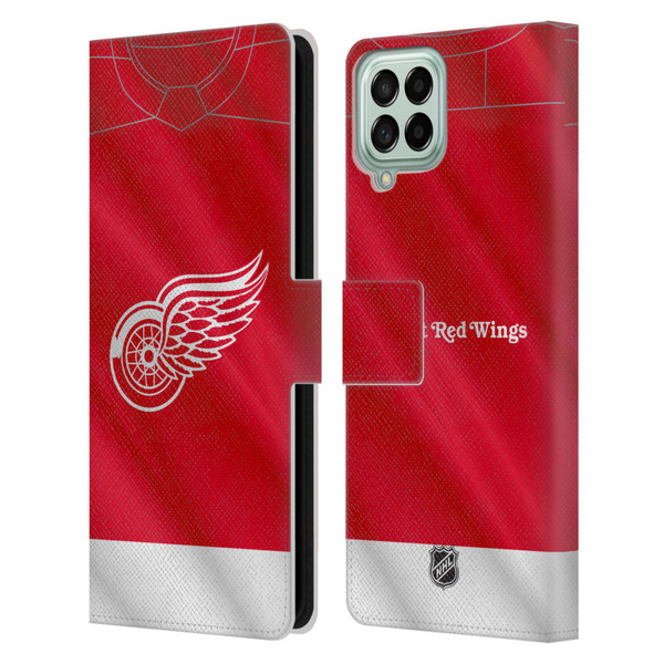 NHL Detroit Red Wings Jersey Leather Book Wallet Case Cover For Samsung Galaxy M53 (2022)