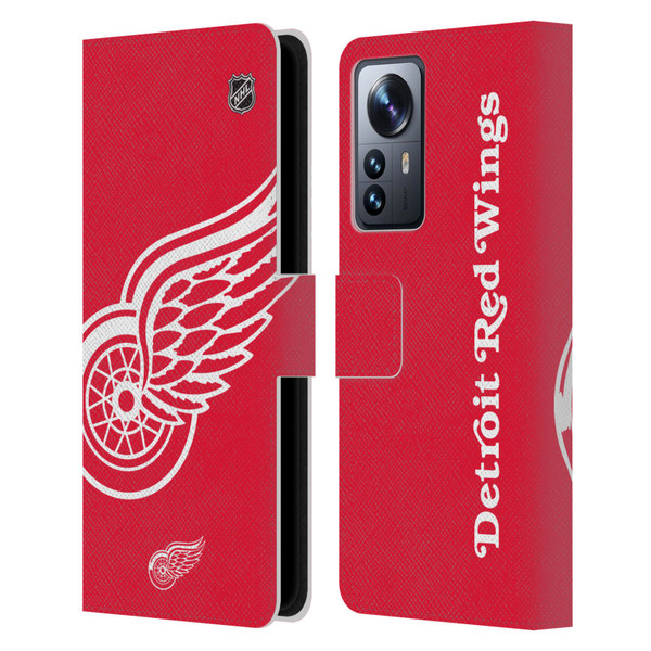 NHL Detroit Red Wings Oversized Leather Book Wallet Case Cover For Xiaomi 12 Pro