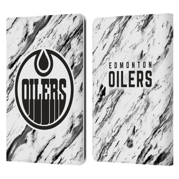 NHL Edmonton Oilers Marble Leather Book Wallet Case Cover For Amazon Kindle Paperwhite 1 / 2 / 3