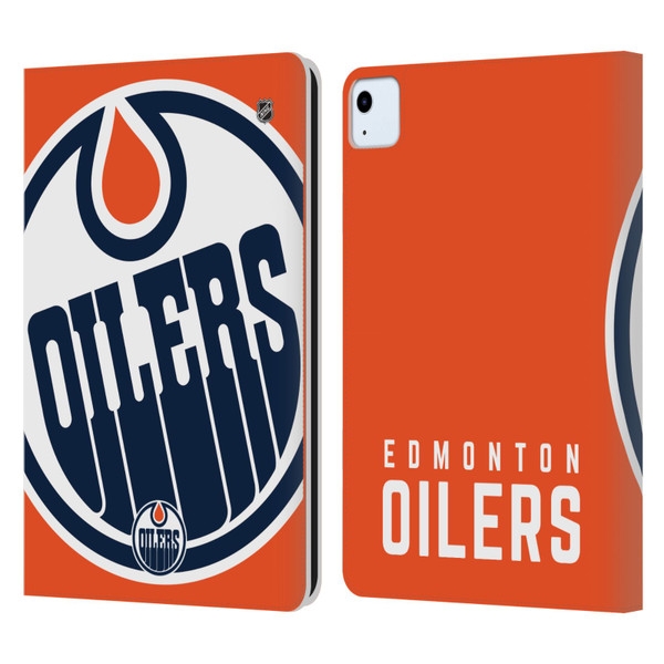 NHL Edmonton Oilers Oversized Leather Book Wallet Case Cover For Apple iPad Air 11 2020/2022/2024