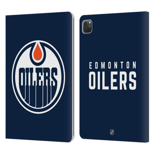 NHL Edmonton Oilers Plain Leather Book Wallet Case Cover For Apple iPad Pro 11 2020 / 2021 / 2022
