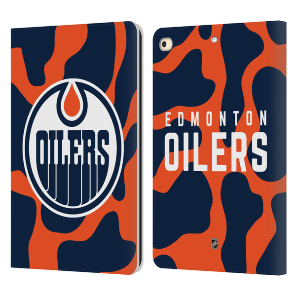 NHL Edmonton Oilers Cow Pattern Leather Book Wallet Case Cover For Apple iPad 9.7 2017 / iPad 9.7 2018