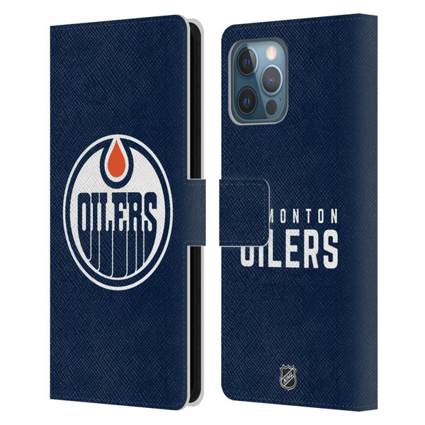 NHL Edmonton Oilers Plain Leather Book Wallet Case Cover For Apple iPhone 12 Pro Max