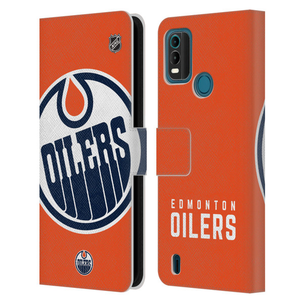 NHL Edmonton Oilers Oversized Leather Book Wallet Case Cover For Nokia G11 Plus