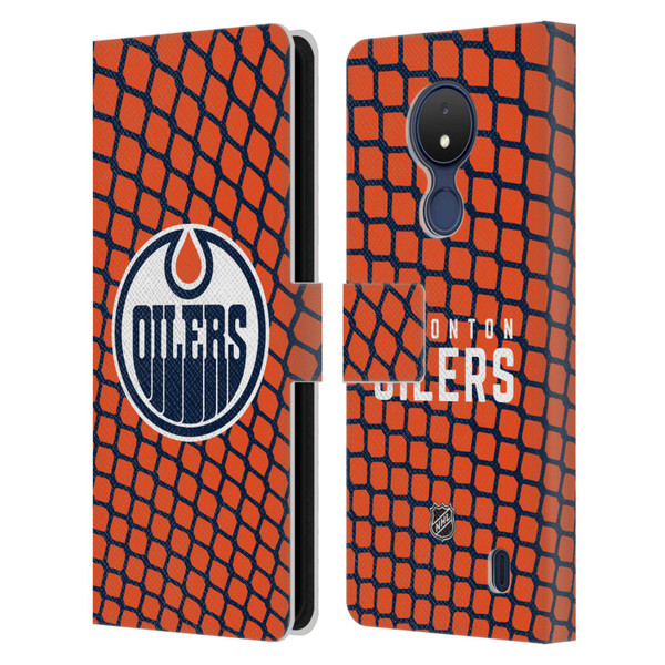 NHL Edmonton Oilers Net Pattern Leather Book Wallet Case Cover For Nokia C21