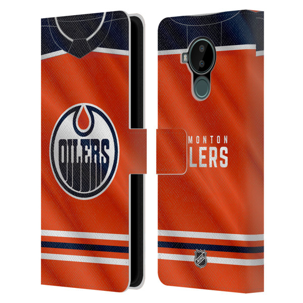 NHL Edmonton Oilers Jersey Leather Book Wallet Case Cover For Nokia C30