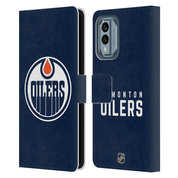 NHL Edmonton Oilers Plain Leather Book Wallet Case Cover For Nokia X30