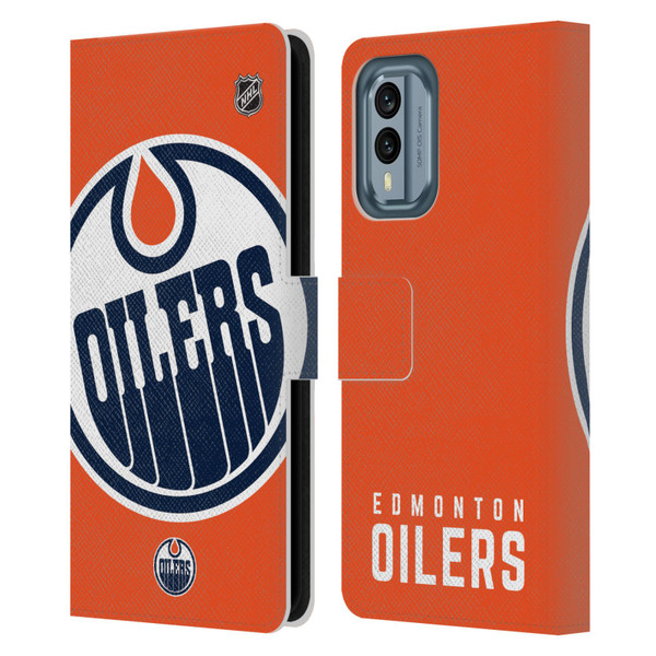 NHL Edmonton Oilers Oversized Leather Book Wallet Case Cover For Nokia X30