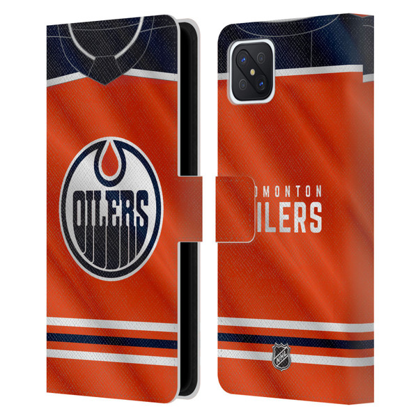 NHL Edmonton Oilers Jersey Leather Book Wallet Case Cover For OPPO Reno4 Z 5G