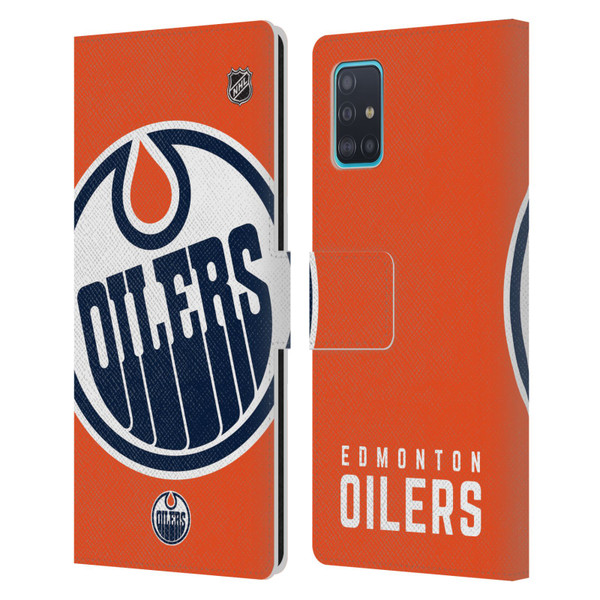 NHL Edmonton Oilers Oversized Leather Book Wallet Case Cover For Samsung Galaxy A51 (2019)