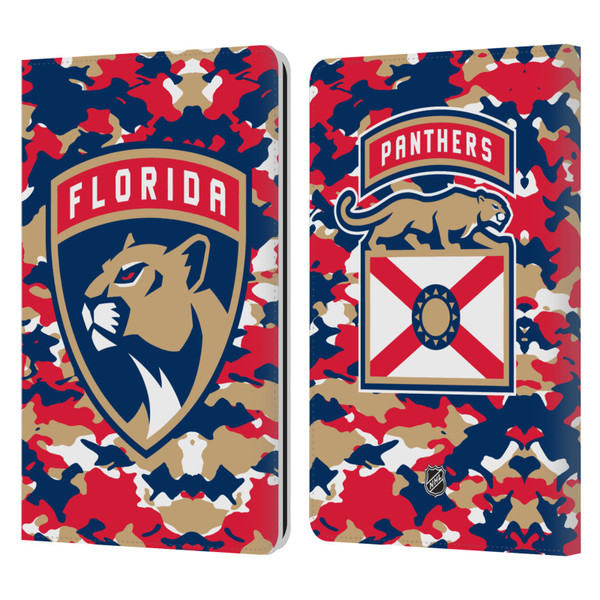 NHL Florida Panthers Camouflage Leather Book Wallet Case Cover For Amazon Kindle Paperwhite 1 / 2 / 3