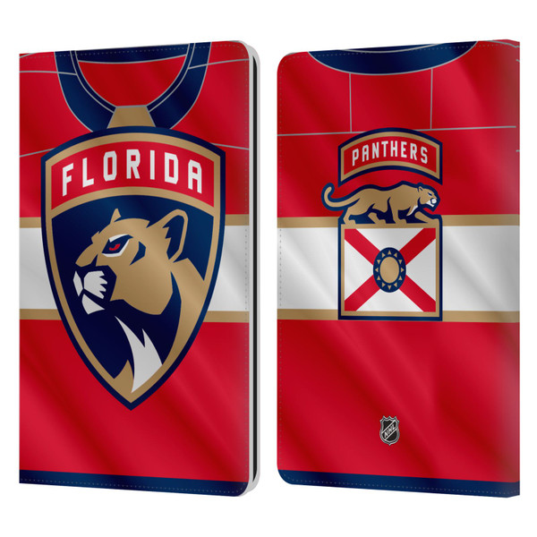 NHL Florida Panthers Jersey Leather Book Wallet Case Cover For Amazon Kindle Paperwhite 1 / 2 / 3