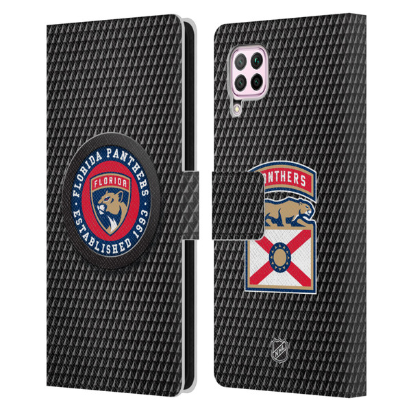 NHL Florida Panthers Puck Texture Leather Book Wallet Case Cover For Huawei Nova 6 SE / P40 Lite