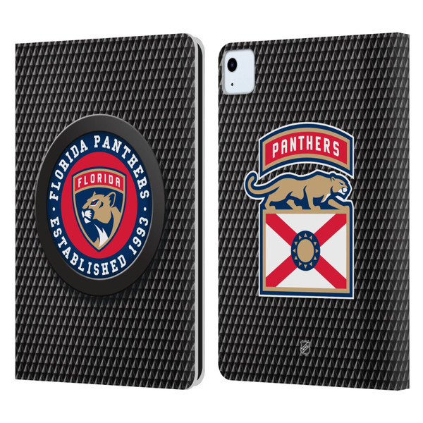 NHL Florida Panthers Puck Texture Leather Book Wallet Case Cover For Apple iPad Air 11 2020/2022/2024