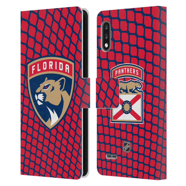 NHL Florida Panthers Net Pattern Leather Book Wallet Case Cover For LG K22