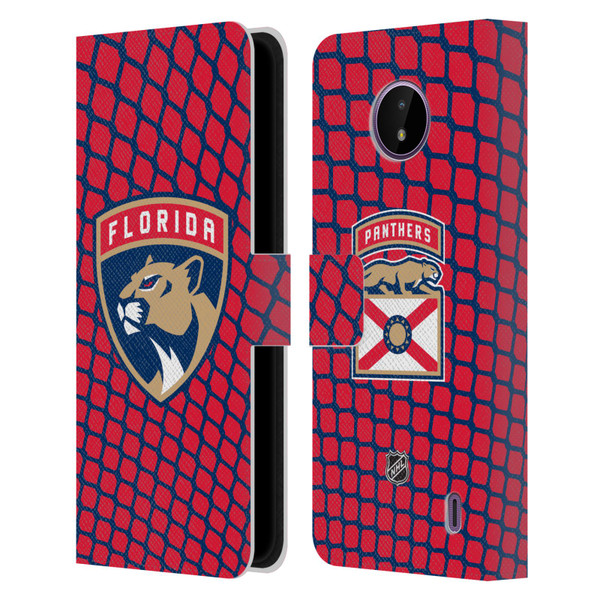 NHL Florida Panthers Net Pattern Leather Book Wallet Case Cover For Nokia C10 / C20