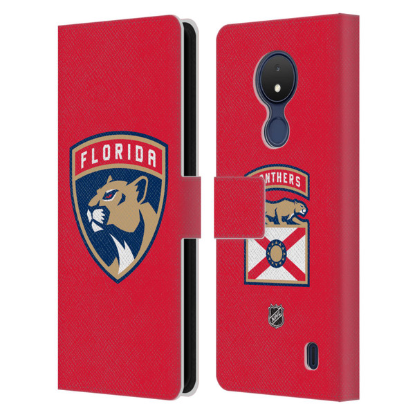 NHL Florida Panthers Plain Leather Book Wallet Case Cover For Nokia C21