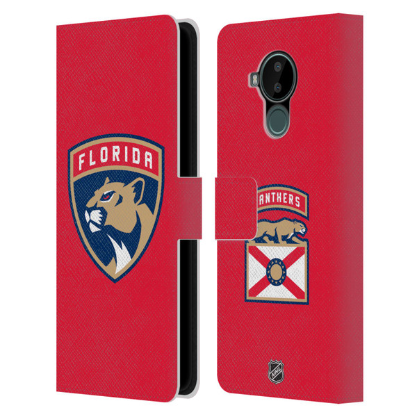NHL Florida Panthers Plain Leather Book Wallet Case Cover For Nokia C30