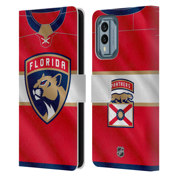 NHL Florida Panthers Jersey Leather Book Wallet Case Cover For Nokia X30