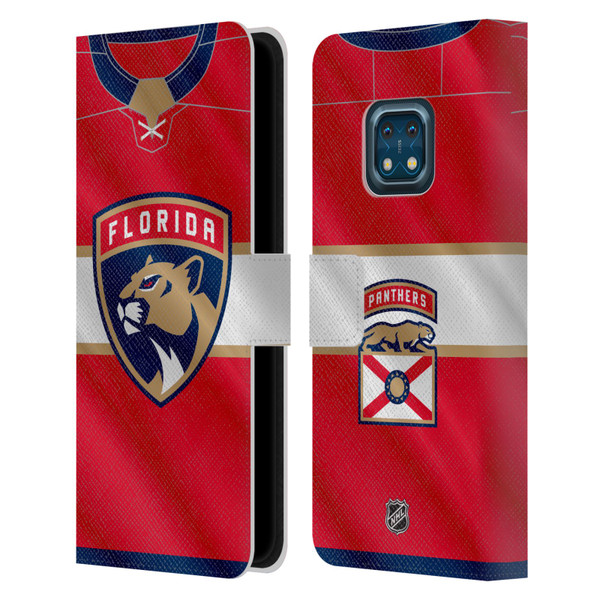 NHL Florida Panthers Jersey Leather Book Wallet Case Cover For Nokia XR20