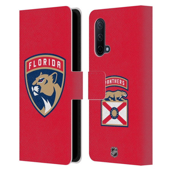 NHL Florida Panthers Plain Leather Book Wallet Case Cover For OnePlus Nord CE 5G