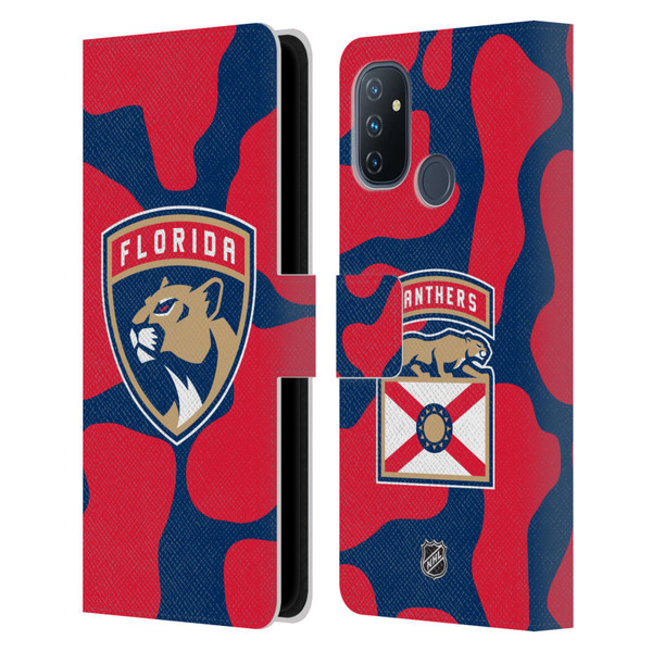 NHL Florida Panthers Cow Pattern Leather Book Wallet Case Cover For OnePlus Nord N100