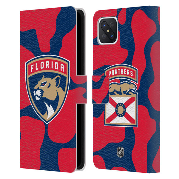 NHL Florida Panthers Cow Pattern Leather Book Wallet Case Cover For OPPO Reno4 Z 5G