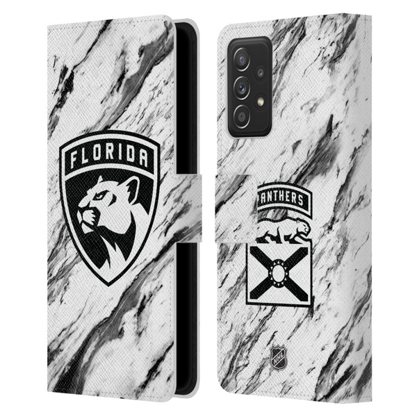NHL Florida Panthers Marble Leather Book Wallet Case Cover For Samsung Galaxy A52 / A52s / 5G (2021)