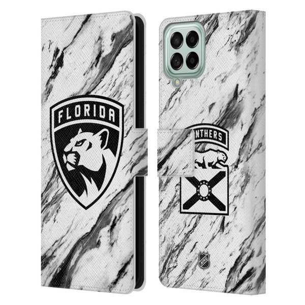 NHL Florida Panthers Marble Leather Book Wallet Case Cover For Samsung Galaxy M33 (2022)