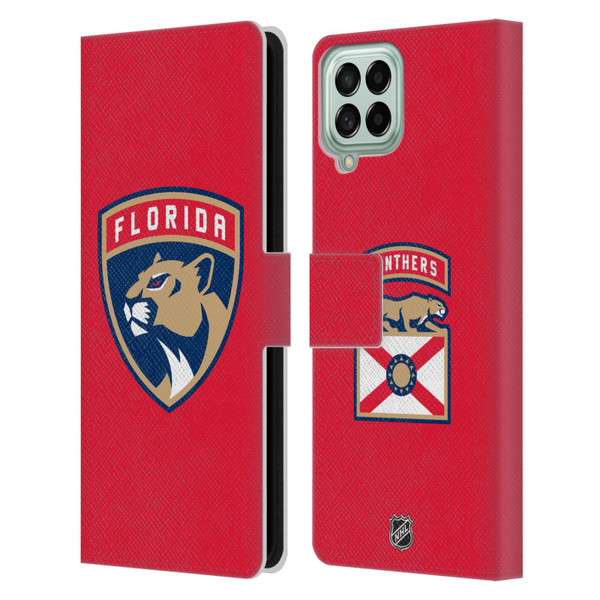 NHL Florida Panthers Plain Leather Book Wallet Case Cover For Samsung Galaxy M33 (2022)